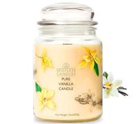 Spotless Leopard Bougie à la vanille pure Pot en verre de 22 oz avec mèche en bois dans un pot décoré dans une boîte cadeau de présentation et une boîte d'expédition de protection