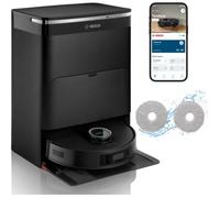 Bosch Spotless Max Cam BCRDW3BX, Robot aspirateur-Laveur avec caméra Smart Vision, serpillère rotative, 11 000 Pa, Station de Service sèche-Humide, Application Home Connect, Noir