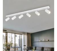 Spotleuchte Deckenlampe Plafonnier Spots Flexibles Blanc Chromé 115 cm