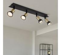 Spotleuchte Plafonnier 4 Lampes Flexible Noir Or GU10 50 cm