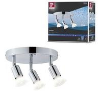 Paulmann Spot plafonnier Carolina – 3 lumières Chrome – GU10 230 V max. 3x10W gradable IP44
