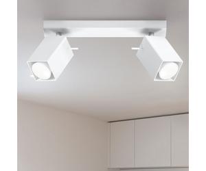 Spotlight plafonnier 2 flammes Spotlight 2 flammes plafonnier blanc, spots mobiles en acier, 2x GU10, LxH 30 x 15 cm