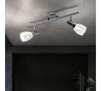 Spotlight Plafonnier Luminaire Projecteur Orientable Chrome Salon Opale Blanc