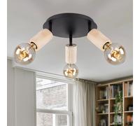 Spotlight Plafonnier Orientable Lampe De Plafond 3-Flammes Bois BIG.LIGHT