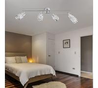 Spotlight Plafonnier Réglable Chrome Verre Lampe De Salon 4 Flammes