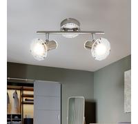 Spotlight Plafonnier Salon Cristaux Métal LED Longueur 26Cm