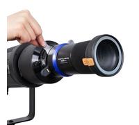 Spotlight Snoot Optique à Monture Bowens pour Aputure Amaran 60D/100D/150C/300C, 600X Pro, Ray 660C, Godox SL60 - Objectifs 33° Grand Angle / 16° Télé, LED Jusqu’à 300W, 20 Gobos & 5 Filtres Couleur