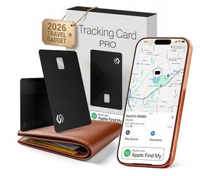 Spotminders - Carte de suivi professionnelle certifiée Apple MFi compatible avec Apple Find My IP68 pour portefeuille, bagages, passeport, 0,18 cm, design carte de crédit