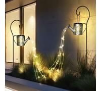 Spots à Encastrer Lampe Solaire Extérieure LED Arrosoir Argent Epi Beet 2er Set