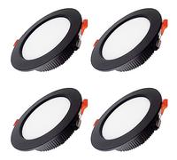 Spots commerciaux LED encastrés vers Le Bas Hôtel Ingénierie Noir Maison Économie d'énergie 6 Pouces LED encastré 1 Paquet/4 Paquets