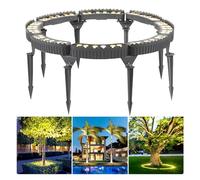 Spots d'extérieur à LED pour Jardin, éclairage annulaire pour Cour, éclairage paysager en Aluminium pour Arbres, faciles à Utiliser (lumière Blanche, Lot de 8)