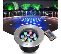 Spots D'extérieur RVB - Lumières De Jardin Enterrées À Changement De Couleur, Projecteur À Faisceau LED Avec Télécommande, Spot Encastré Rond Sous Terre, Éclairage De Paysage Extérieur IP67(12v-RGB,6W