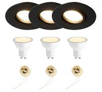 Spots encastrables LED - EDO SOLUTIONS - POLI - Noir Ø95 mm - 5,5 W 3000K - Orientables IP44