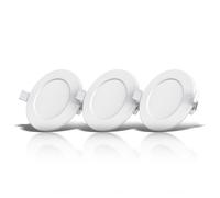 Spots encastrables spéciales salle de bain IP44 B.K.LICHT - Lot de 3 - Blanc - LED 6W - 3000K - 450lm