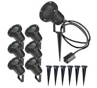 Spots extérieurs avec piquet X6 - Pour Ampoule LED GU10 - Câble 1m50 - Éclairage de Jardin à piquer - Orientable - Étanche IP65