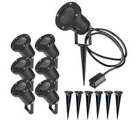 Spots extérieurs avec piquet X6 - Pour Ampoule LED GU10 - Câble 1m50 - Éclairage de Jardin à piquer - Orientable - Étanche IP65