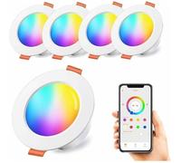 Spots LED encastrés RGBW - MICH - 10W - Contrôlé par APP - 3 pouces - IP44 - Blanc chaud 2700K - Dimmable - Lot de 4