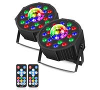 Spots Lumineux Par LED RGB avec Lumière Boule Disco pour Fête Célébrations Scènes Mariage Halloween Noël, 2 Pièces
