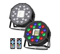 Spots Lumineux Par LED RGB avec Lumière Stroboscopique pour Fête Célébrations Scènes Mariage Halloween Noël, 2 Pièces