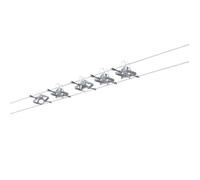 Spots sur Câbles - PAULMANN - MAC 2 - 5 Spots Orientables - Chrome Mat - 10m de Câble