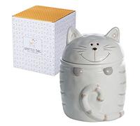 SPOTTED DOG GIFT COMPANY Boîte de Rangement Cuisine, Céramique Bocal de Conservation Alimentaires pour Café Thé Sucre ou Friandises, Cadeau pour les Amoureux des Chats, Blanc 500ml