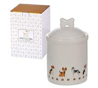 SPOTTED DOG GIFT COMPANY Céramique Bocal de Conservation Alimentaires pour Animaux, Récipient Stockage pour Chien Friandises et Croquettes, Cadeau pour les Amoureux des Chiens 1000ml