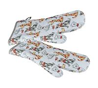 SPOTTED DOG GIFT COMPANY Gants de Four Anti Chaleur au Mignon Chien Imprimé, 100% Coton Maniques Cuisine avec Boucle Suspendue, Idée Cadeau pour Les Amoureux des Chiens, 1 Paire 35x17cm