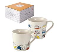 SPOTTED DOG GIFT COMPANY Lot de 2 Tasse Chat en Céramique, Ensemble de Mug Original pour le Thé Café avec Coffret, Mignon Mugs Tasses Animaux, Cadeaux pour les Amoureux des Chats 380ml
