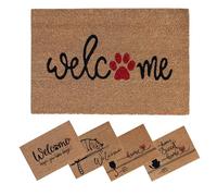 SPOTTED DOG GIFT COMPANY Paillasson Exterieur Entree, Tapis Entree Interieur Absorbant et Antidérapant, Paillassons pour Entrée, Tapis Coco, Paillasson Coco Original 60 x 40cm, Chat Chien Patte
