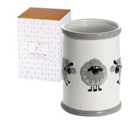 SPOTTED DOG GIFT COMPANY Pot Ustensiles Cuisine en Céramique 11 x 16cm, Porte Ustensile avec Motif Mouton pour le Rangement et l’organisation, Mignon Cadeau Femme et Amoureux des Animaux