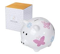 SPOTTED DOG GIFT COMPANY Tirelire Enfant, Céramique Tirelire Originale pour Filles Garçons et Adulte, Mignon Animaux Themé Maison Chambre Décoration, Cadeau pour Les Amoureux du Cochon, Fleur