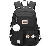 Spotted Tiger Sac à dos esthétique pour filles - Joli sac d'école - Sac à dos d'école pour filles - Noir - Taille L - Esthétique