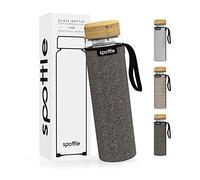 spottle Bouteille à Thé en Verre avec Infuseur en Acier Inoxydable - Verre Borosilicate Double Paroi, Bouteille à Infusion à Froid avec Housse en Néoprène, Lavable au Lave-Vaisselle, 1L