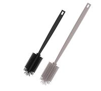 spottle Brosse de nettoyage en silicone avec petite tête pour bouteilles, verres et tasses sans rayer (silicone Ø 3,5 x 25 cm, noir)