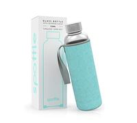 spottle gourde avec housse en néoprène - bouteille en verre de 500ml, 750ml ou 1l avec couvercle de protection et bouchon à vis pour le sport et les boissons gazeuses - lavable au lave-vaisselle