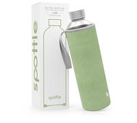spottle gourde avec housse en néoprène - bouteille en verre de 500ml, 750ml ou 1l avec couvercle de protection et bouchon à vis pour le sport et les boissons gazeuses - lavable au lave-vaisselle