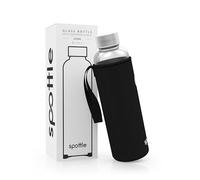 spottle gourde avec housse en néoprène - bouteille en verre de 500ml, 750ml ou 1l avec couvercle de protection et bouchon à vis pour le sport et les boissons gazeuses - lavable au lave-vaisselle