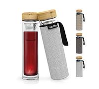 spottle gourde de thé transportable avec tamis - bouteille pour thé en verre de 500ml, 650ml, 1 litre - théière à double paroi - machine à thé - tasse à thé - bouteille à thé