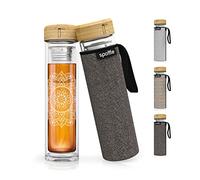spottle gourde de thé transportable avec tamis - bouteille pour thé en verre de 500ml, 650ml, 1 litre - théière à double paroi - machine à thé - tasse à thé - bouteille à thé