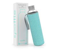 spottle gourde avec housse en néoprène - bouteille en verre de 500ml, 750ml ou 1l avec couvercle de protection et bouchon à vis pour le sport et les boissons gazeuses - lavable au lave-vaisselle