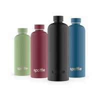 spottle Gourde isotherme inox 500 ml / 750 ml / 1 L / 1,5 L - double paroi, isolation sous vide, étanche, compatible boissons gazeuses, passe au lave-vaisselle (Noir, 1000 ml)