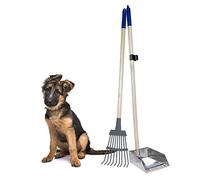 Spotty Pooper Scooper Durable Solid Wood Handle Metal Poop Tray with Rake 36.75" Long Handled Scoop | Great for Large or Small Dogs | No Assembly Required | Better for the Environment than Plastic