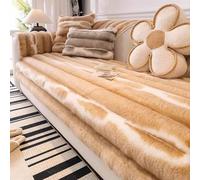 SPOUR Housse de canapé antidérapante pour canapé 3 Places, Housse de canapé d'angle en Velours et épaisse, Housse de Coussin de canapé, kaki-90x210cm