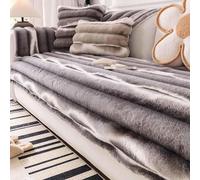 SPOUR Housse de canapé antidérapante pour canapé 3 Places, Housse de canapé d'angle en Velours et épaisse, Housse de Coussin de canapé, Gris foncé - 70 x 120 cm