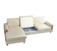 SPOUR Housses de Coussin de siège de canapé Extensibles, Housse de Coussin de siège de canapé en Cuir PU, Housse de Protection de Meubles imperméable (Beige, Housse de Dossier)
