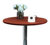SPOUR Nappe Ronde ajustée à Bords élastiques en Polyester Lavable pour terrasse, Cuisine, Salle à Manger (70 cm, café foncé)