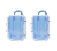 Spourita 2X Bleu Mini Rouleau Voyage Valise Boite de Bonbons Personnalite Creatif Mariage Boite de Bonbons Valise Trolley Boite de Bonbons Jouet Petite Boite de Rangement