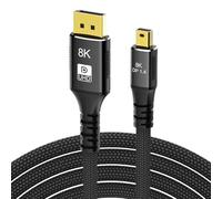 Spourita Câble Adaptateur Mini DP vers DP 1.4 Câbles de Données Vidéo 8K 60 Hz pour Moniteur 1 Mètres