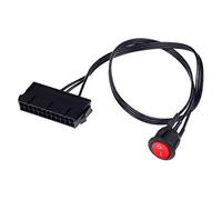Spourita Câble de 50 Cm Fil D'éTain en Cuivre 24 Broches ATX PSU PC Alimentation DéMarreur Testeur de DéMarrage Cavalier avec Interrupteur Marche/ArrêT