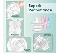 Spout Valve With Tongue Compatible With Medela/Spectra/Avent Scf332/334/394/391/430/330/Luna Pattern Replaces Spectra S1,S2,Synergy Gold. 6 Piece,Pink.